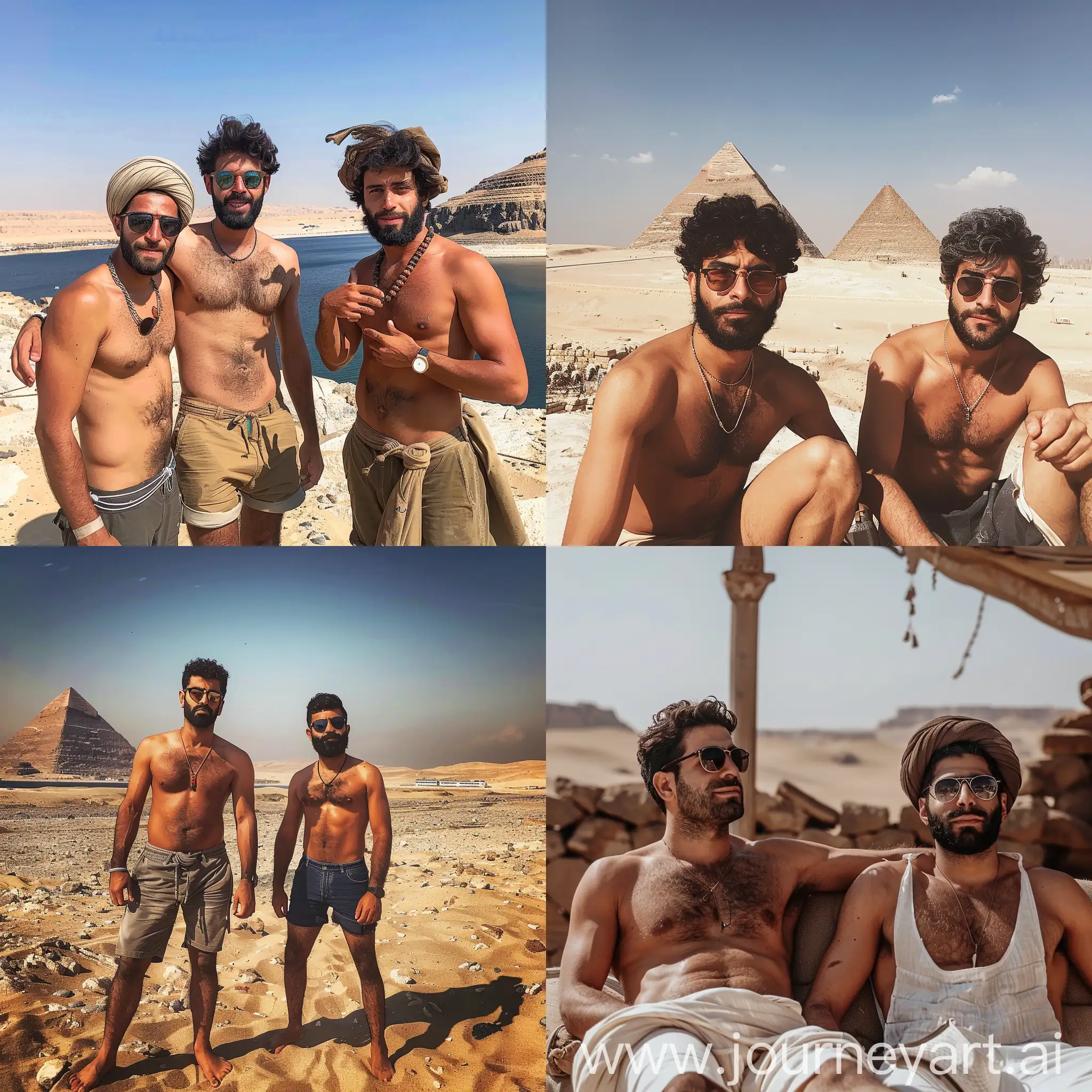 Tanned-Iranian-Friends-Enjoying-Vacation-in-Egypt