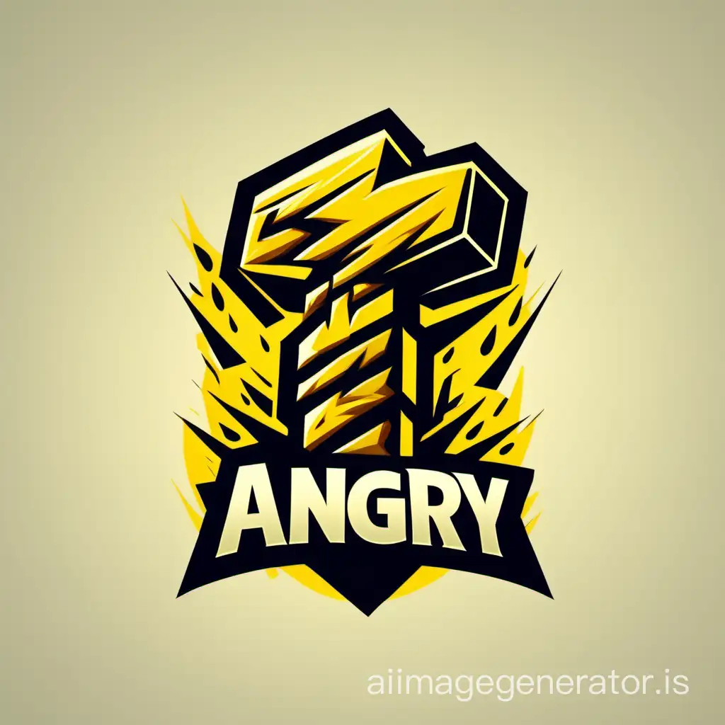 logotype with angry yellow hammer