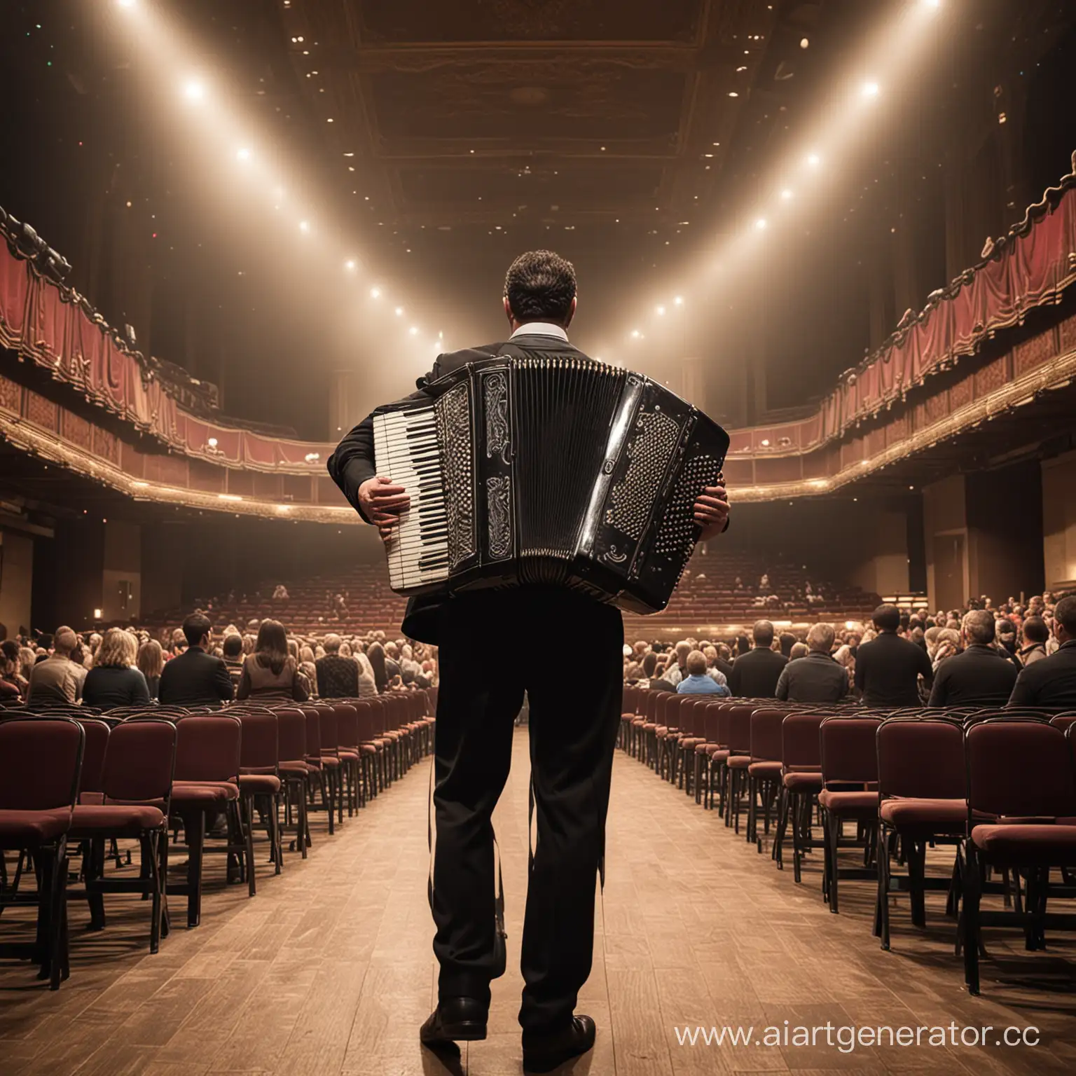 Accordionist-Performing-in-Historic-Theater-Hall