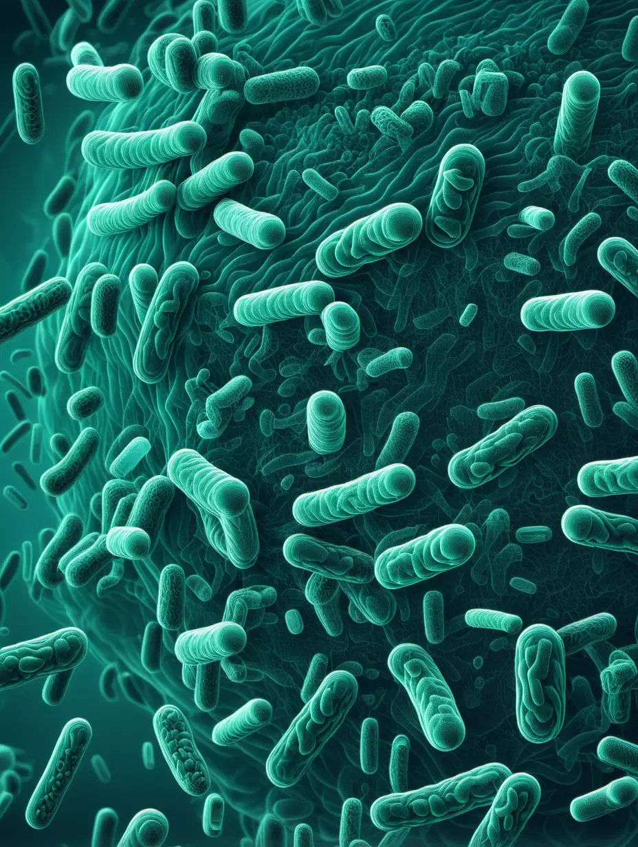 BlueGreen Bacteria Under Microscope Scientific Microscopic Exploration