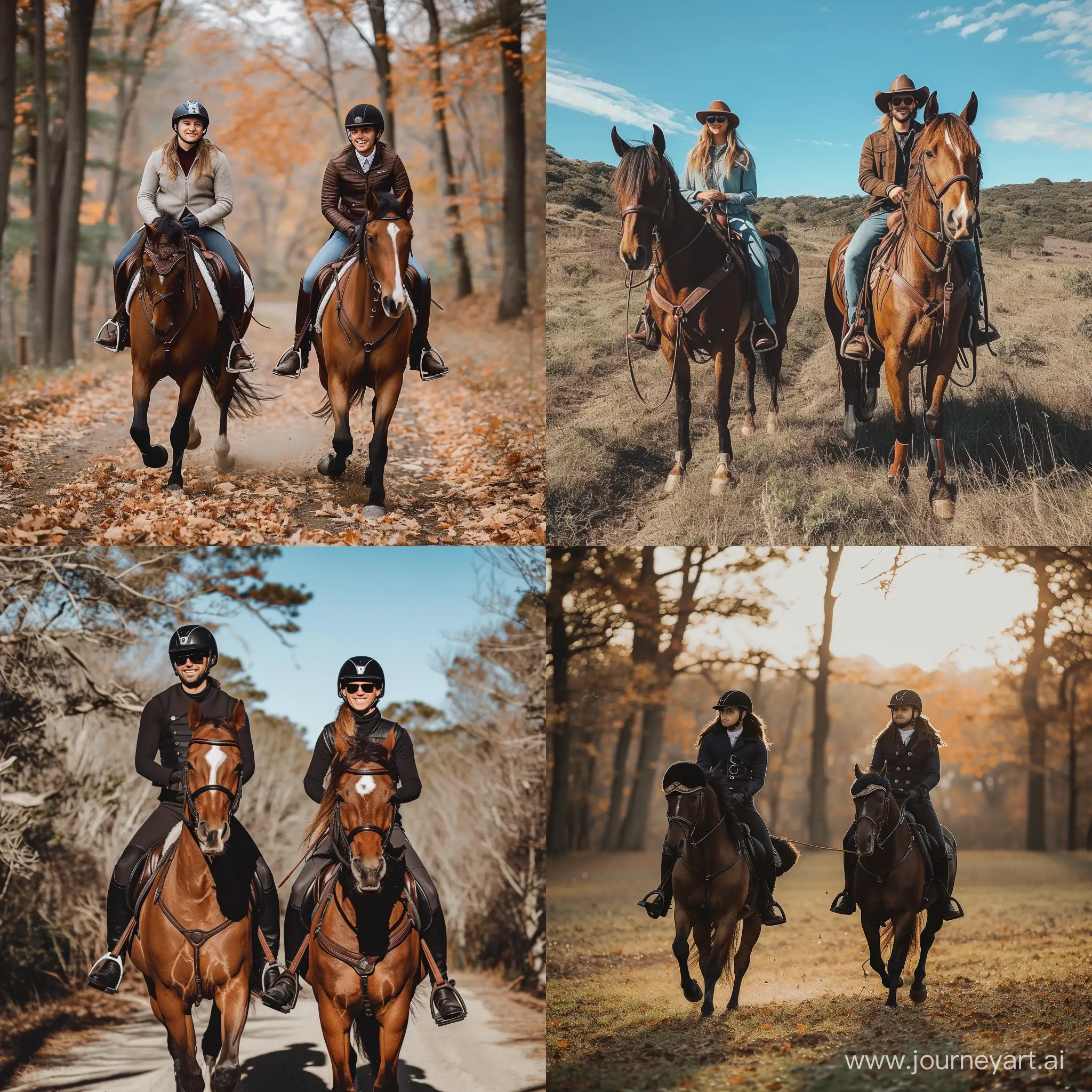 Friends-Horseback-Riding-in-Full-Riding-Gear