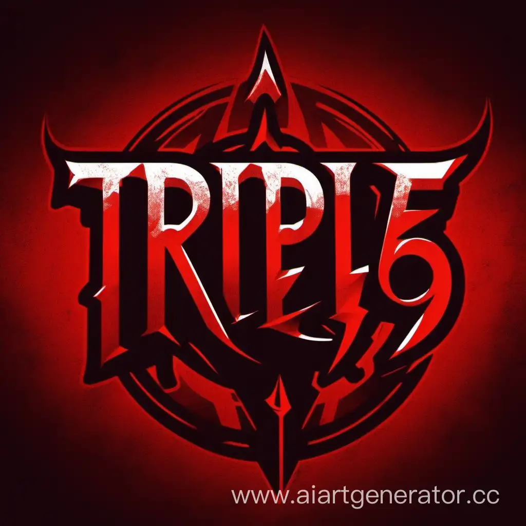Triple Six логотип для команды в красных тонах, более адово