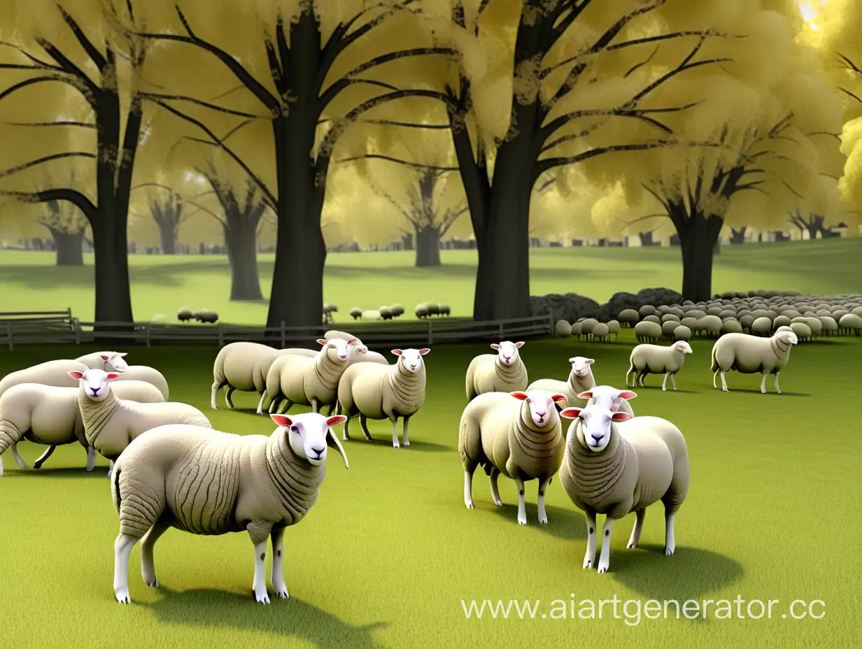 Idyllic-Sheep-Pasture-Landscape-for-Serene-Relaxation