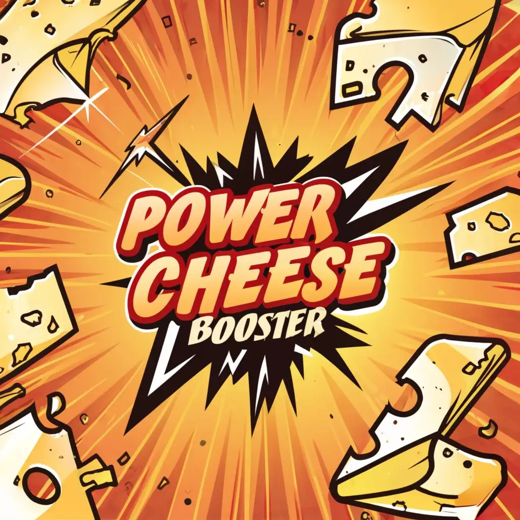 a logo design,with the text 'PoWer Cheese BOOSTER', main symbol:A lightning bolt made of cheese,Moderate, clear background