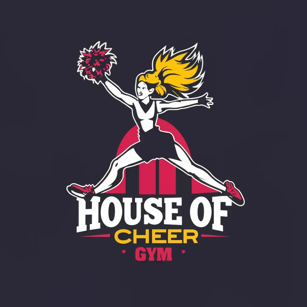 a logo design,with the text "House of Cheer", main symbol:cheer gym logo that needs to impress and attract athletes,Moderate,be used in Sports Fitness industry,clear background