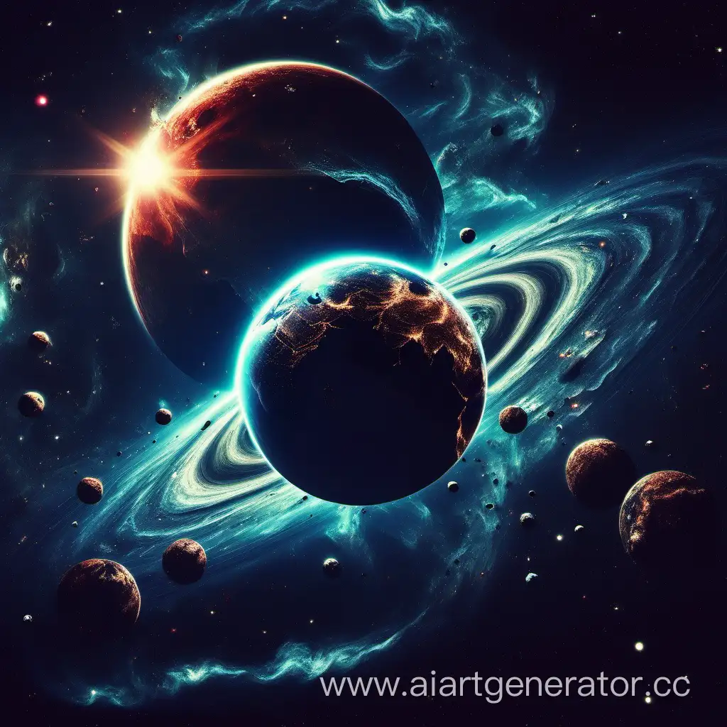 Vibrant-Celestial-Sphere-Floating-in-Cosmic-Infinity