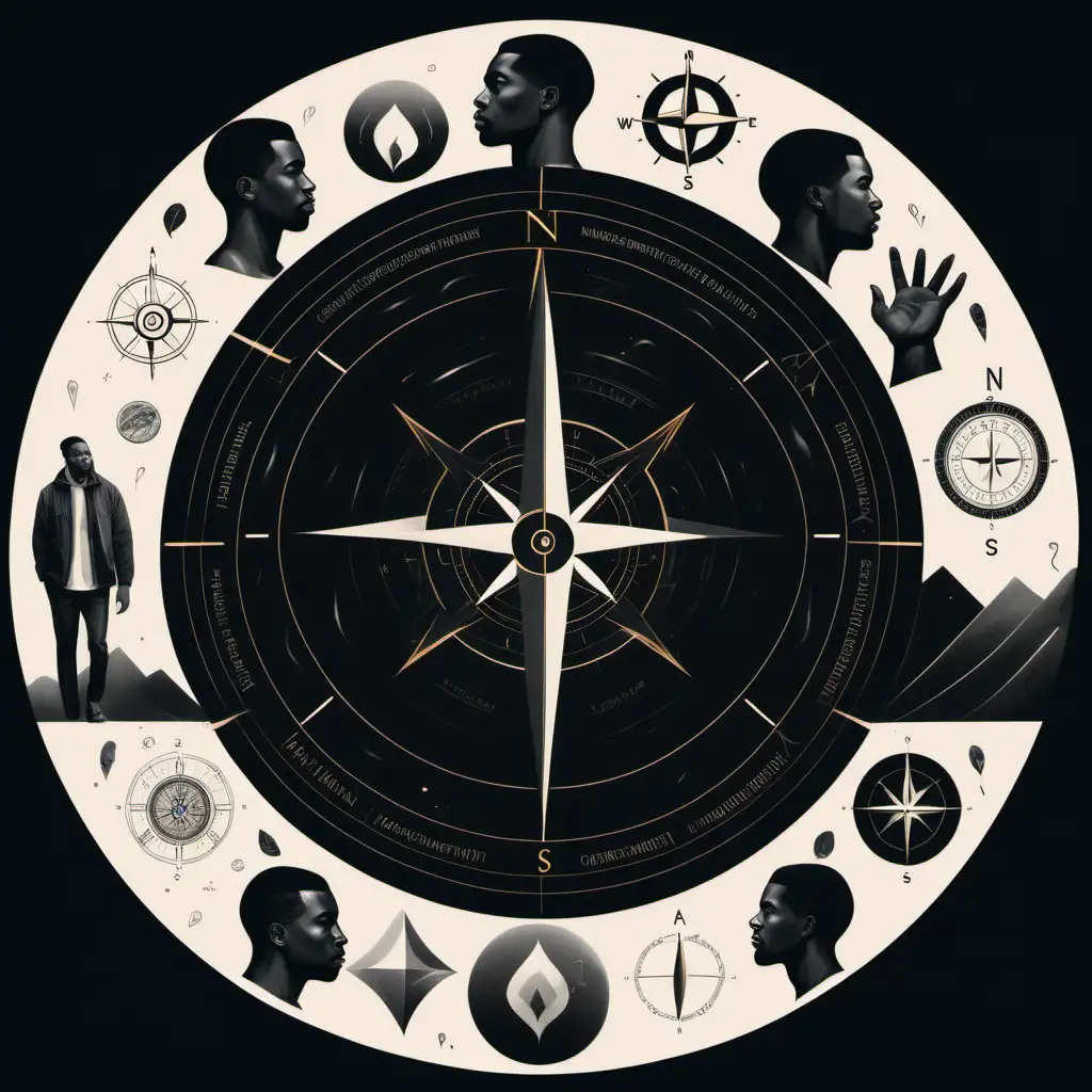 
picture of black men Include subtle images or icons that represent personal growth, such as a path, a compass, or abstract symbols conveying empowerment.
Layout:
