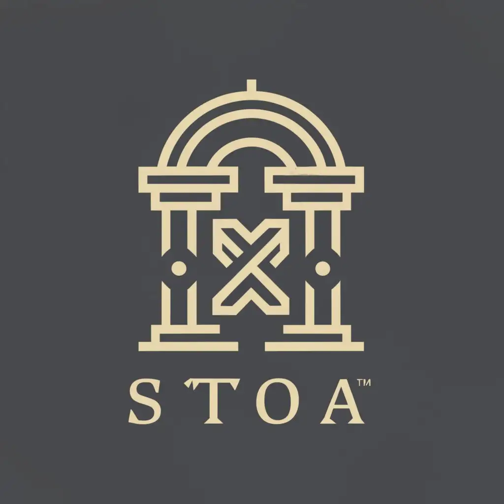 a logo design,with the text "Stoa", main symbol:Columns,Moderate,be used in Religious industry,clear background