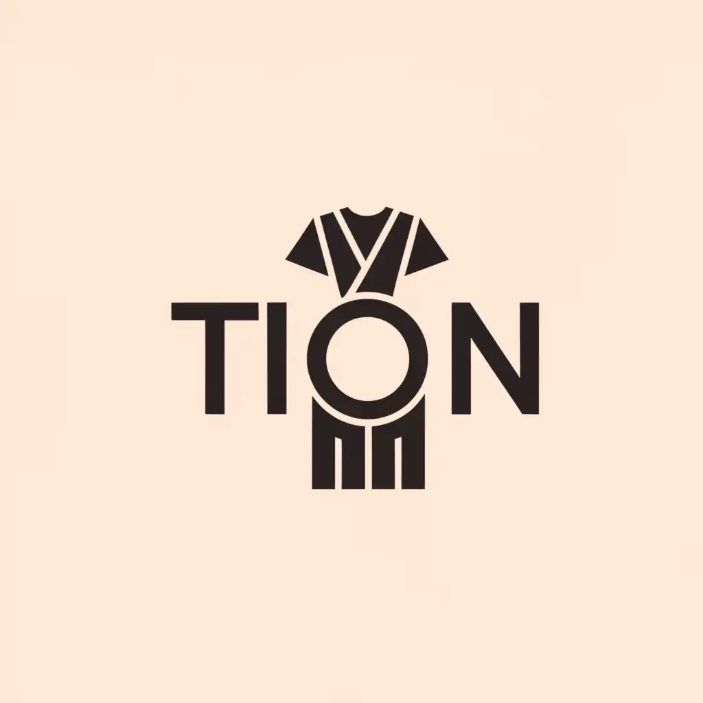 a logo design,with the text "TION", main symbol:Clothes,Moderate,clear background