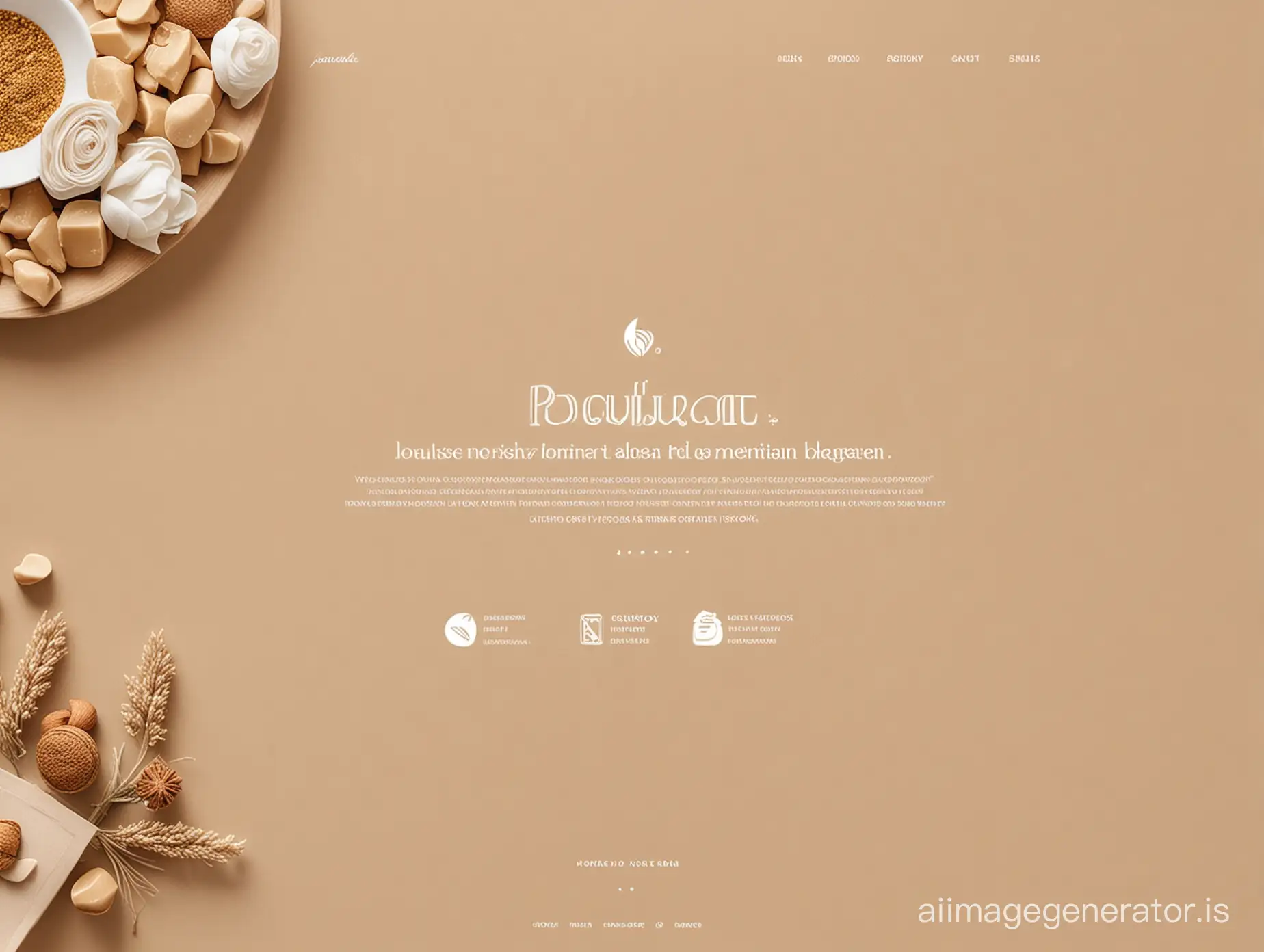 website, Footer template, ui/ux design,beauty and wellness white and golden beige website ecommerce no products