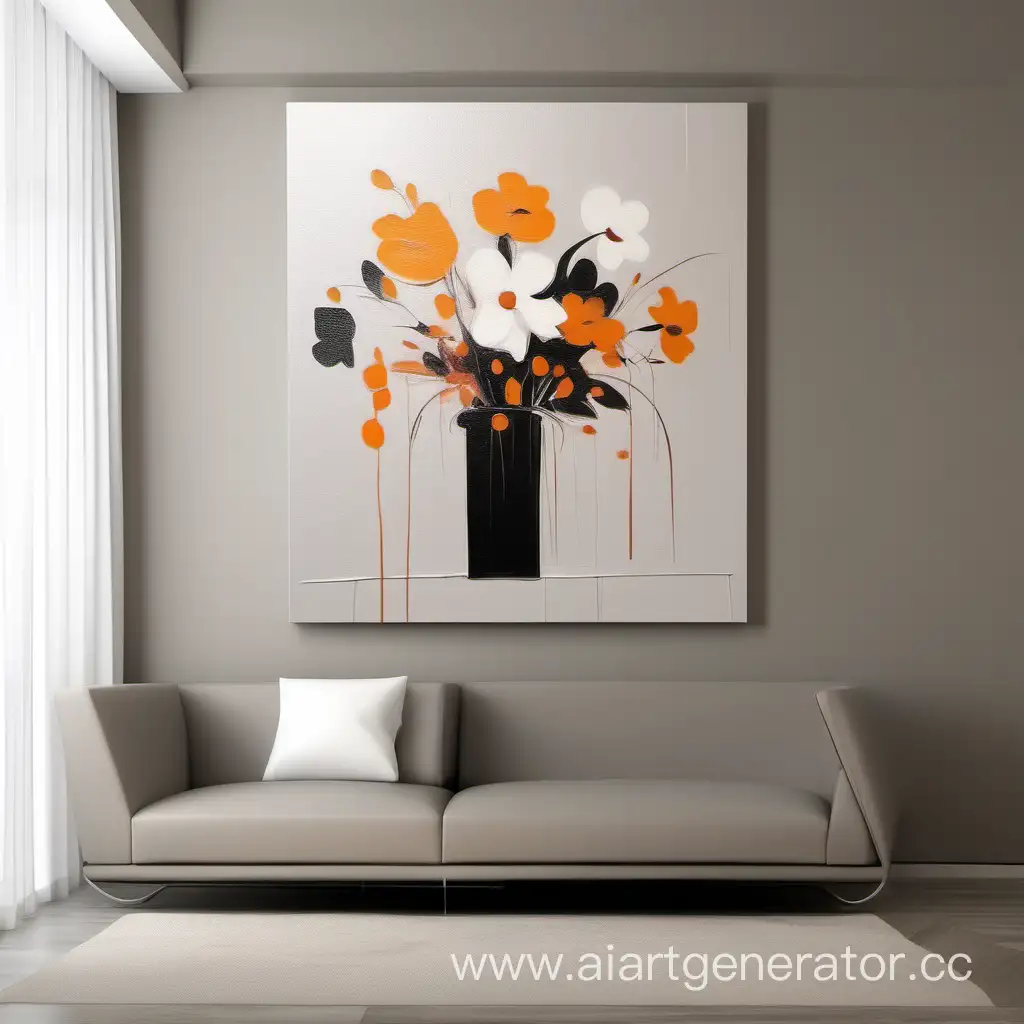 Minimalist-Interior-Oil-Flower-Painting-Serene-Simplicity-in-Floral-Decor