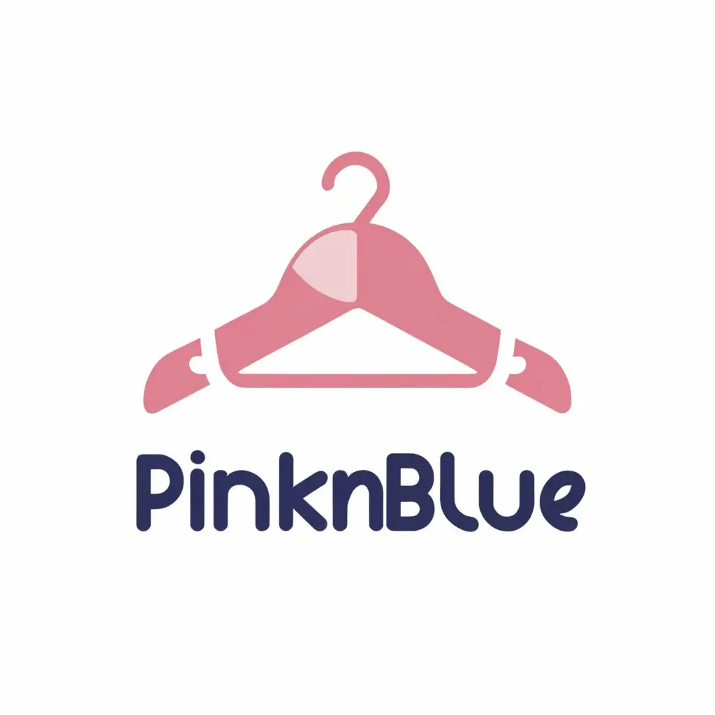 a logo design,with the text "PinknBlue", main symbol:cloth hanger,Moderate,clear background