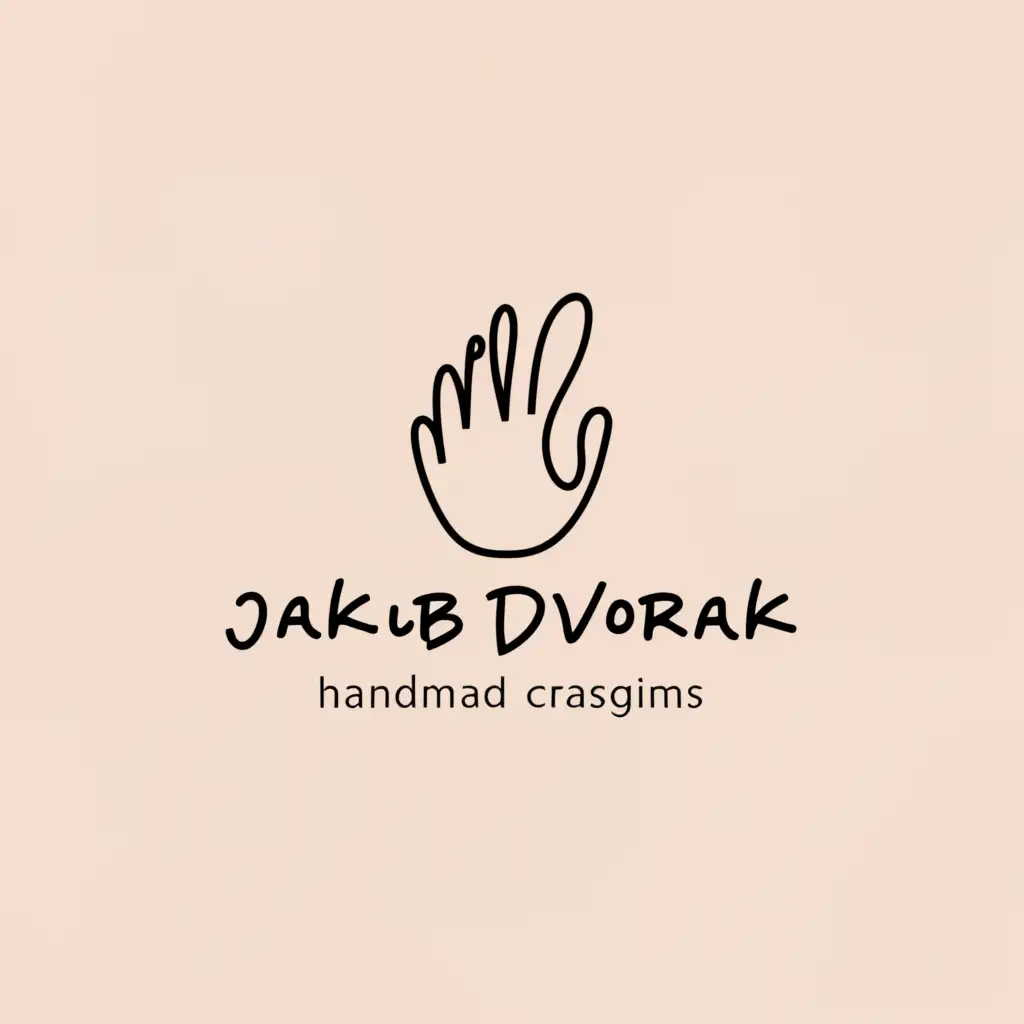 a logo design,with the text "Jakub Dvorak", main symbol:Handmade,Minimalistic,clear background