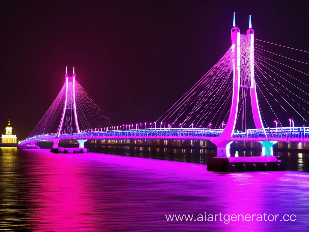 Peter-the-Great-Bridge-Illuminated-with-Neon-Lights-at-Night