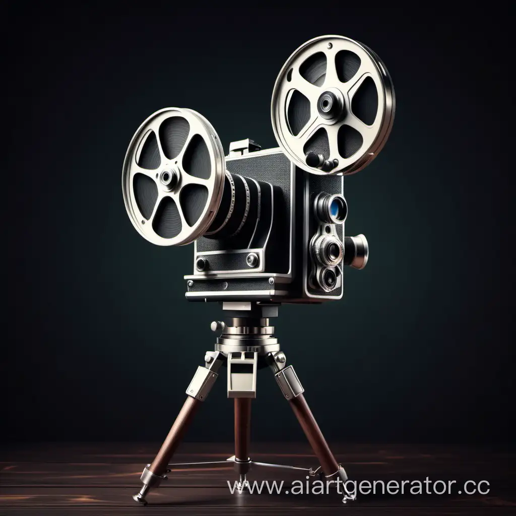 Vintage-Movie-Camera-on-Dark-Retro-Background-Cinematic-Nostalgia