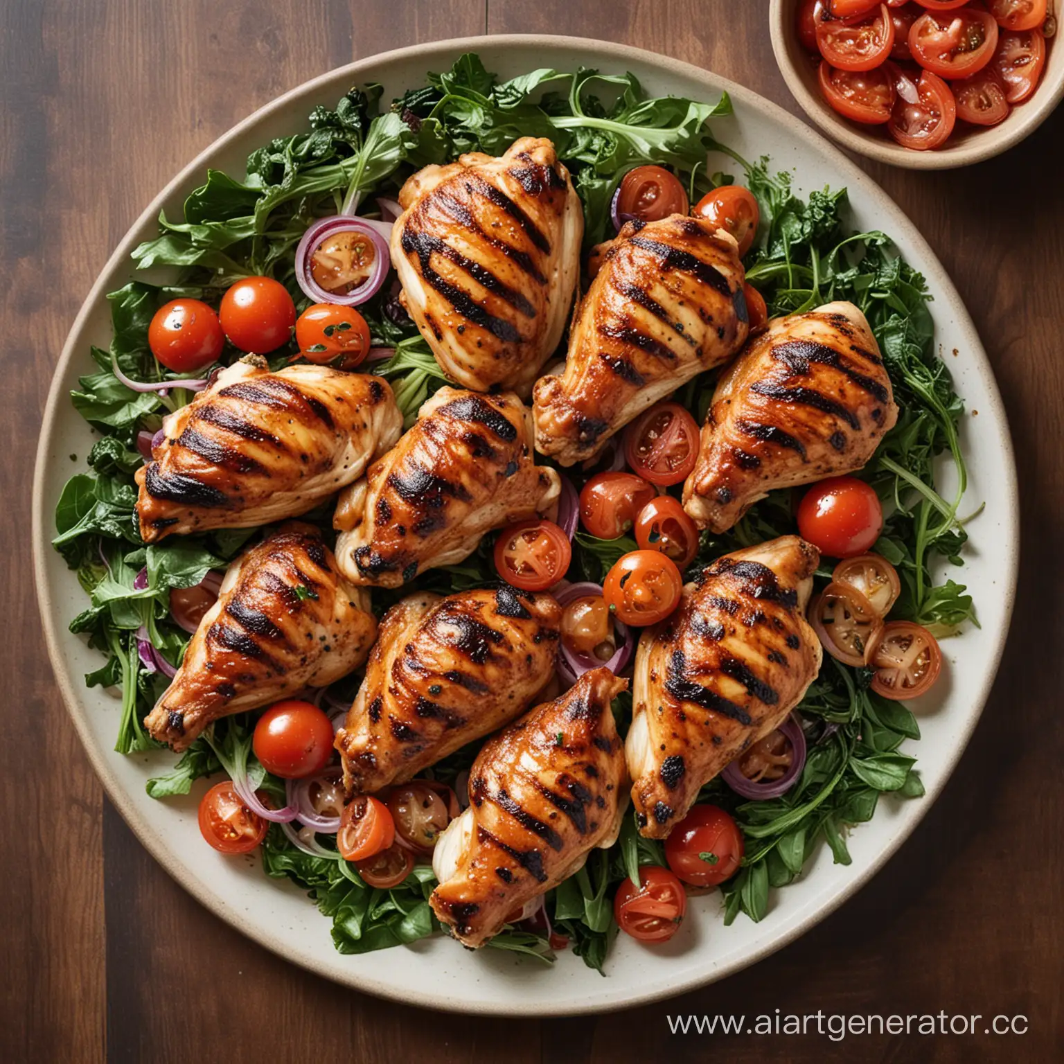 Sizzling-Grilled-Chicken-Wings-with-Fresh-Tomatoes-Greens-and-Onions