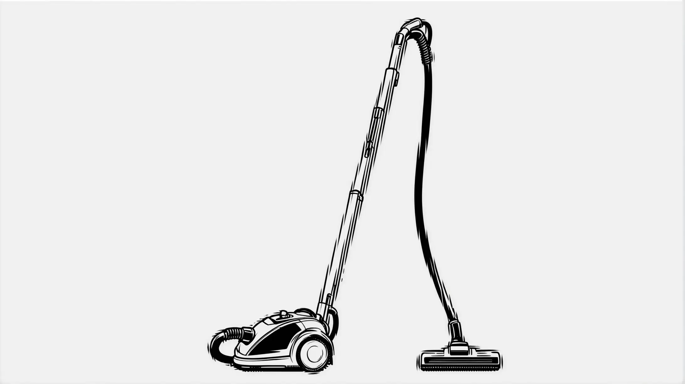 Monochrome Illustration of Vacuum Cleaner on White Background