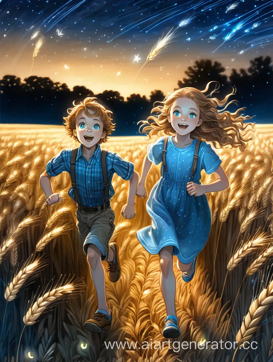 Children-Running-and-Playing-in-a-Magical-Wheat-Field-at-Night