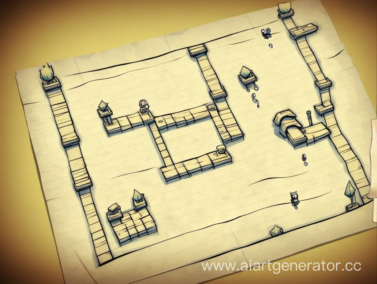 level level design on a piece of paper is an option for a platformer with notes where the player will walk