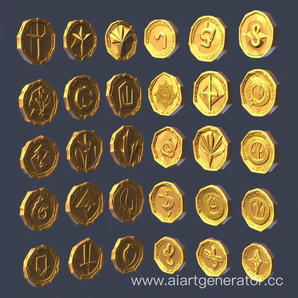 low poly mistycal coins