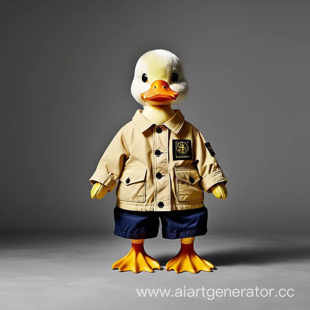 Fashionable-Stone-Island-Duck-in-Unique-Clothing-Ensemble