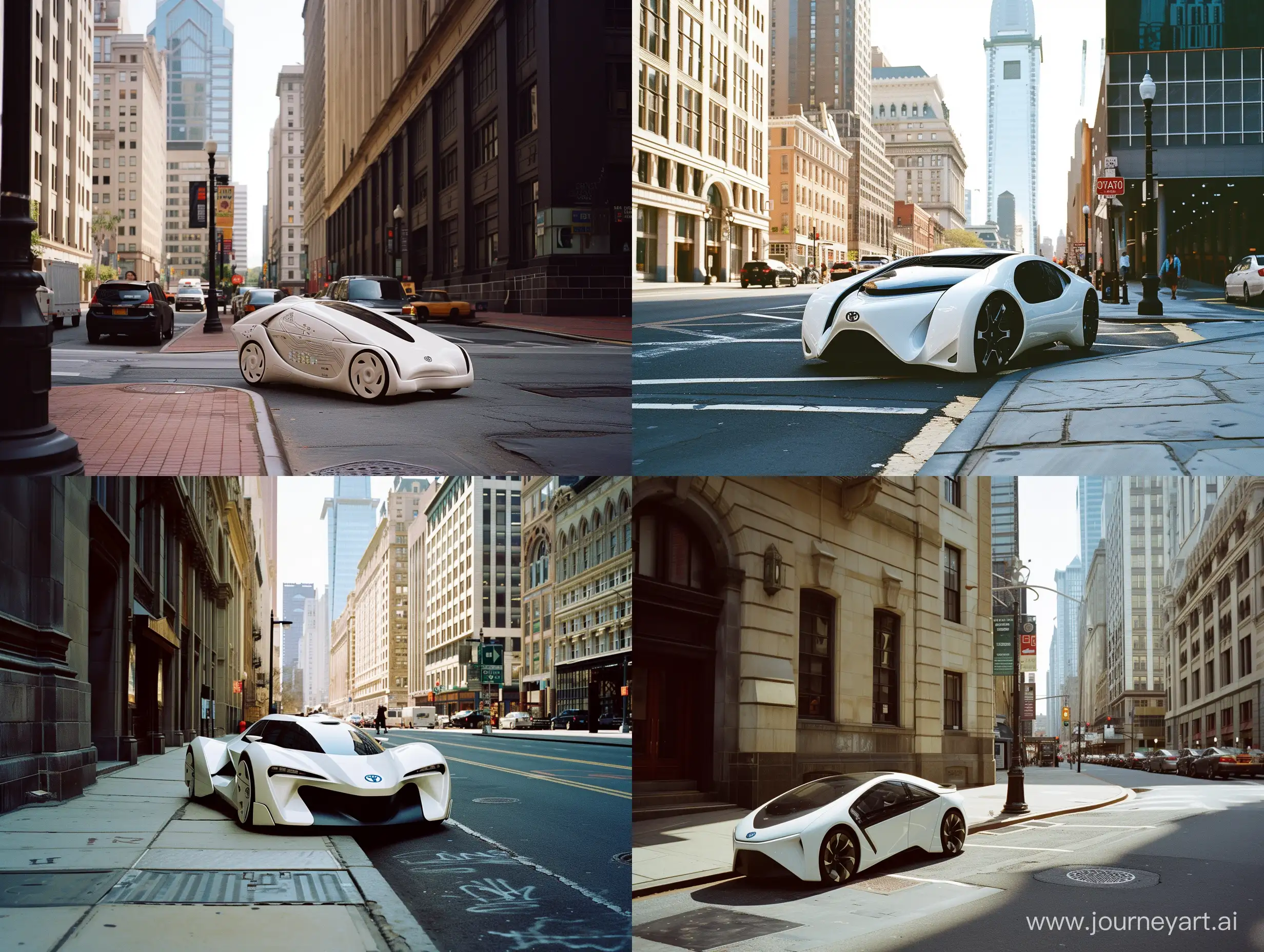 Futuristic-White-Autonomous-Toyota-Car-in-Urban-Landscape