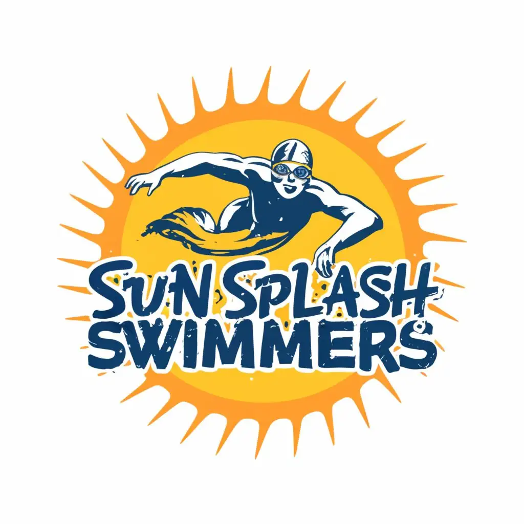 logo, Sun Splash Swimmers, with the text "Sun Splash Swimmers", typography