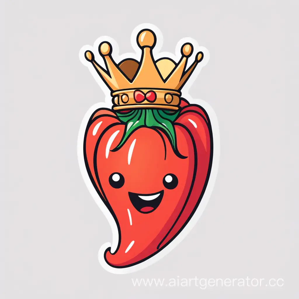 Нарисуй логотип красный супер острый чили перец хабанеро с короной