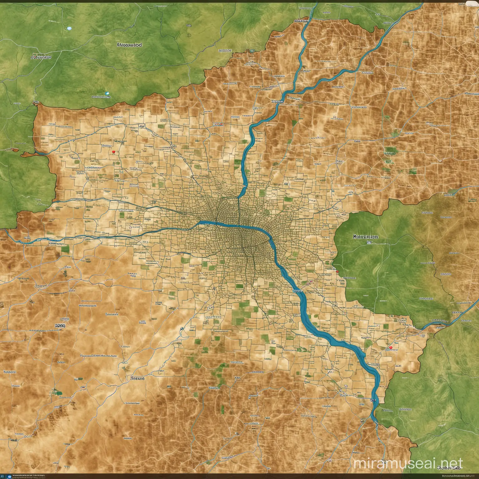 Detailed 3D Map of Jamshoro District Pakistan
