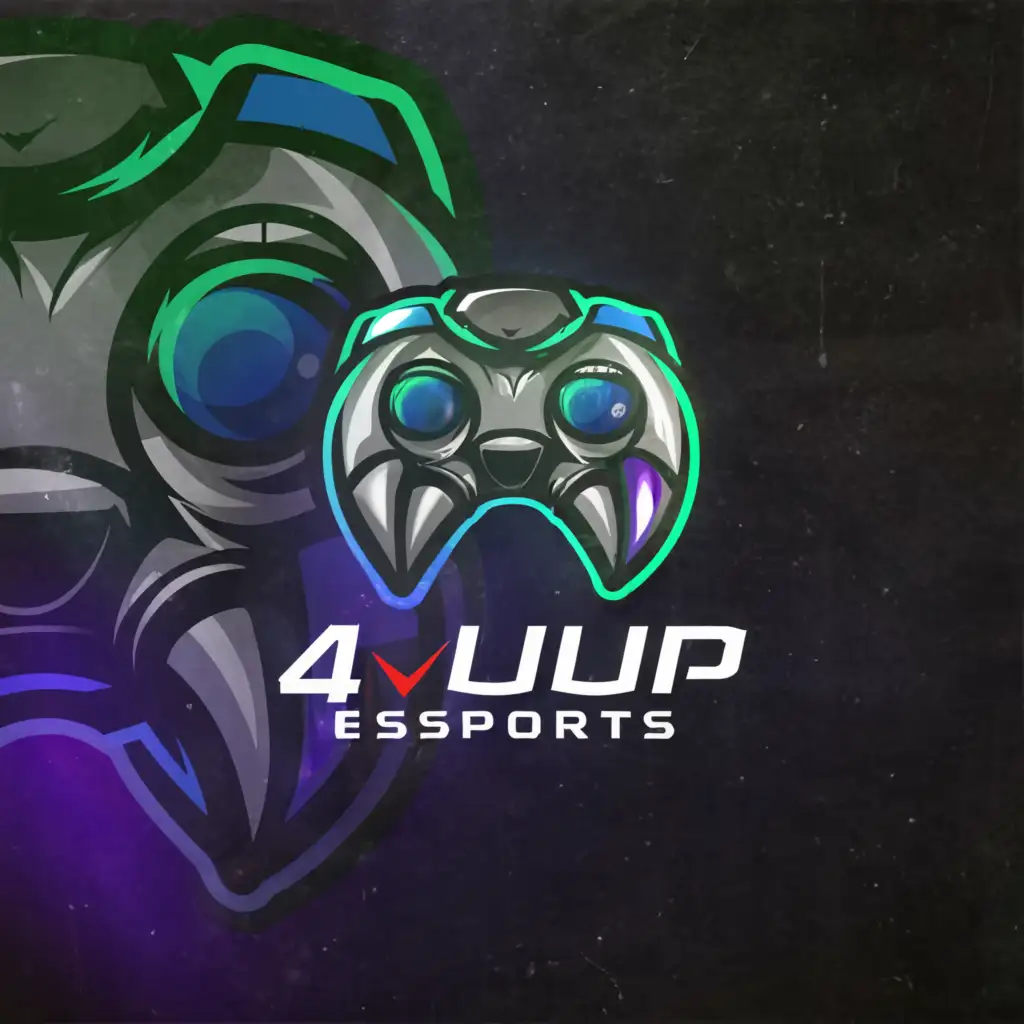 a logo design,with the text "4uP ESPORTS", main symbol:GAMING,Moderate,clear background