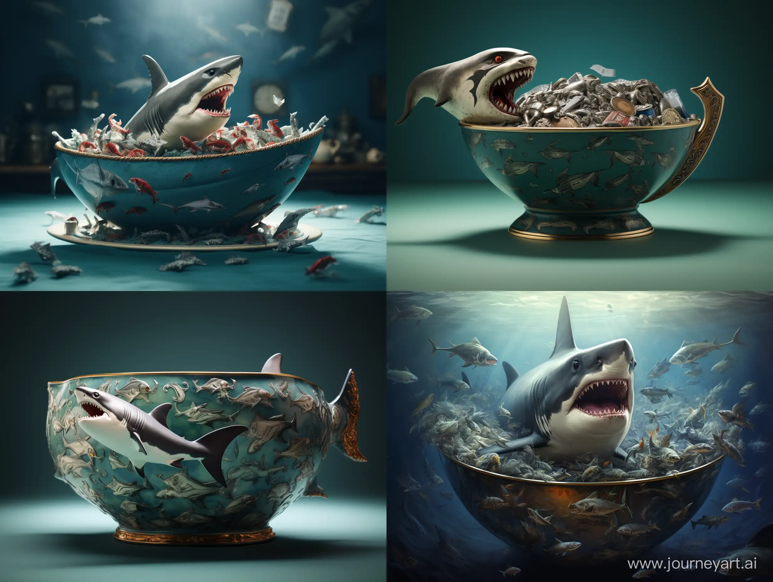 Vibrant-Shark-Bowl-Aquarium-Art-with-Aspect-Ratio-43-and-56515-Elements