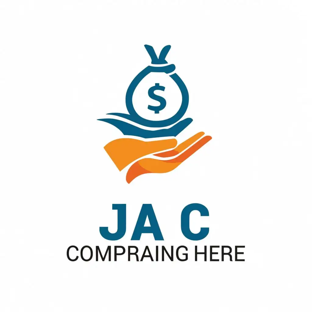 a logo design,with the text "JAC", main symbol:hand lending money to another hand,Moderate,be used in Finance industry,clear background