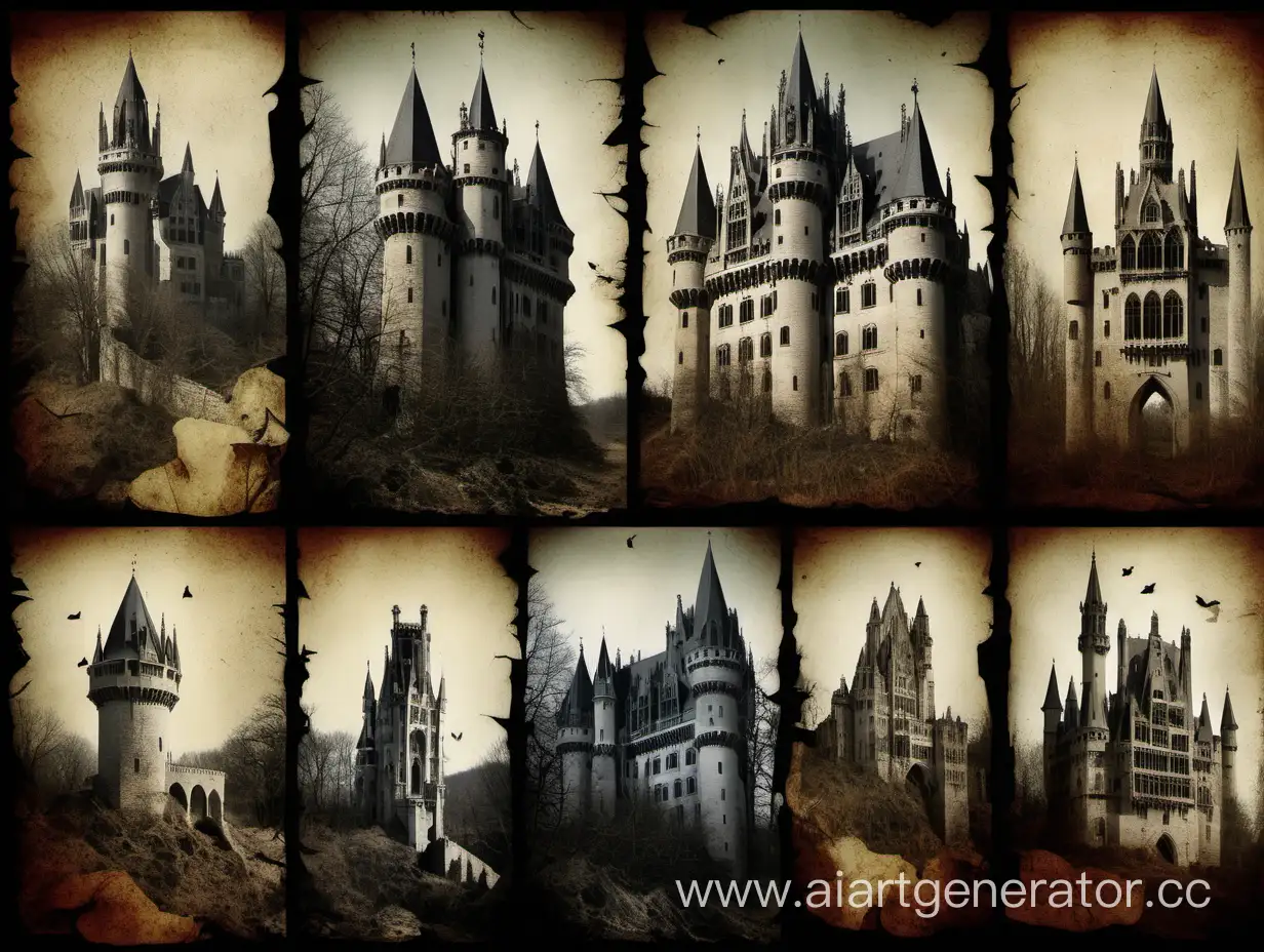 Enchanting-Collage-Gothic-Castles-Crafted-with-Intricate-Detail