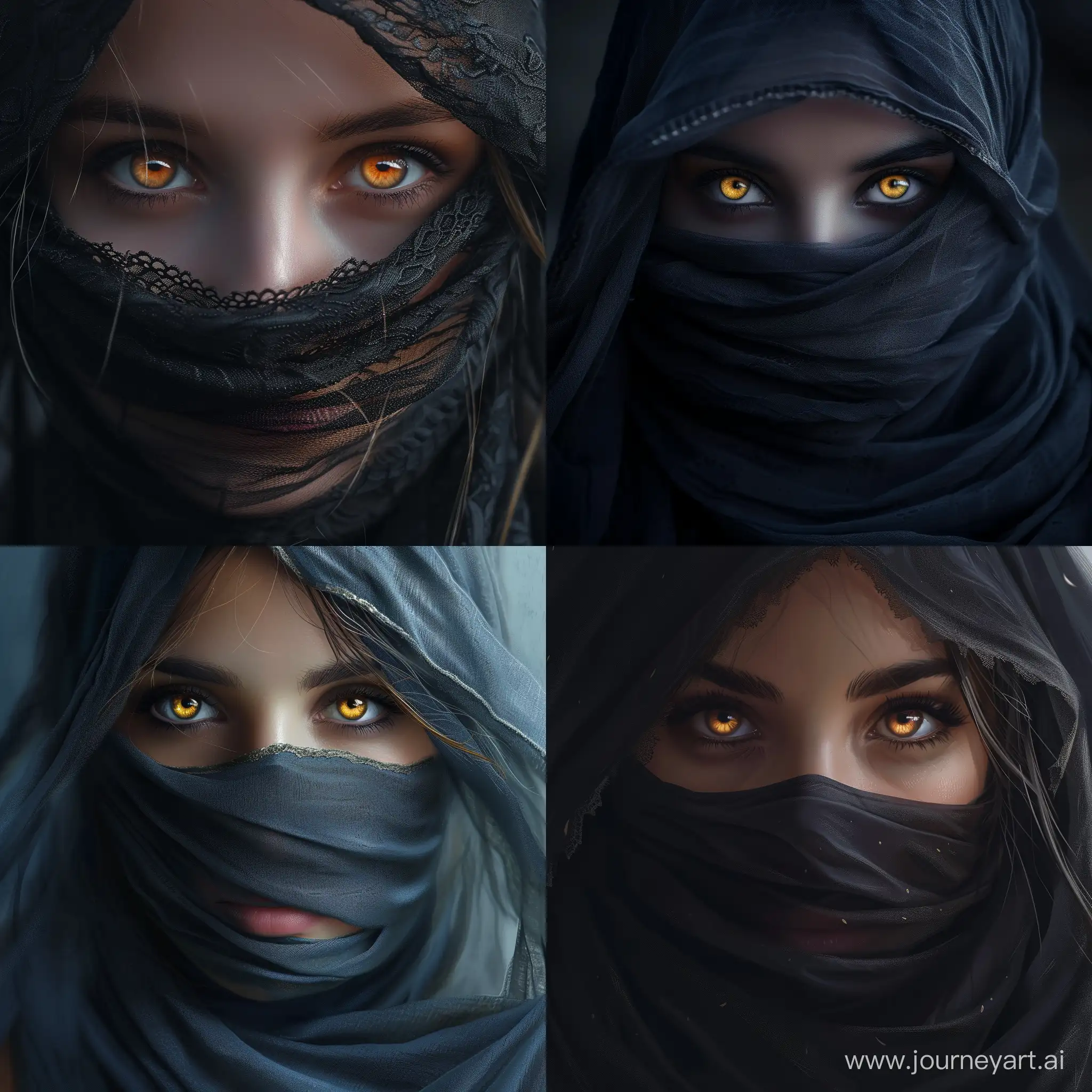 Mystical-Woman-with-HoneyColored-Veiled-Eyes