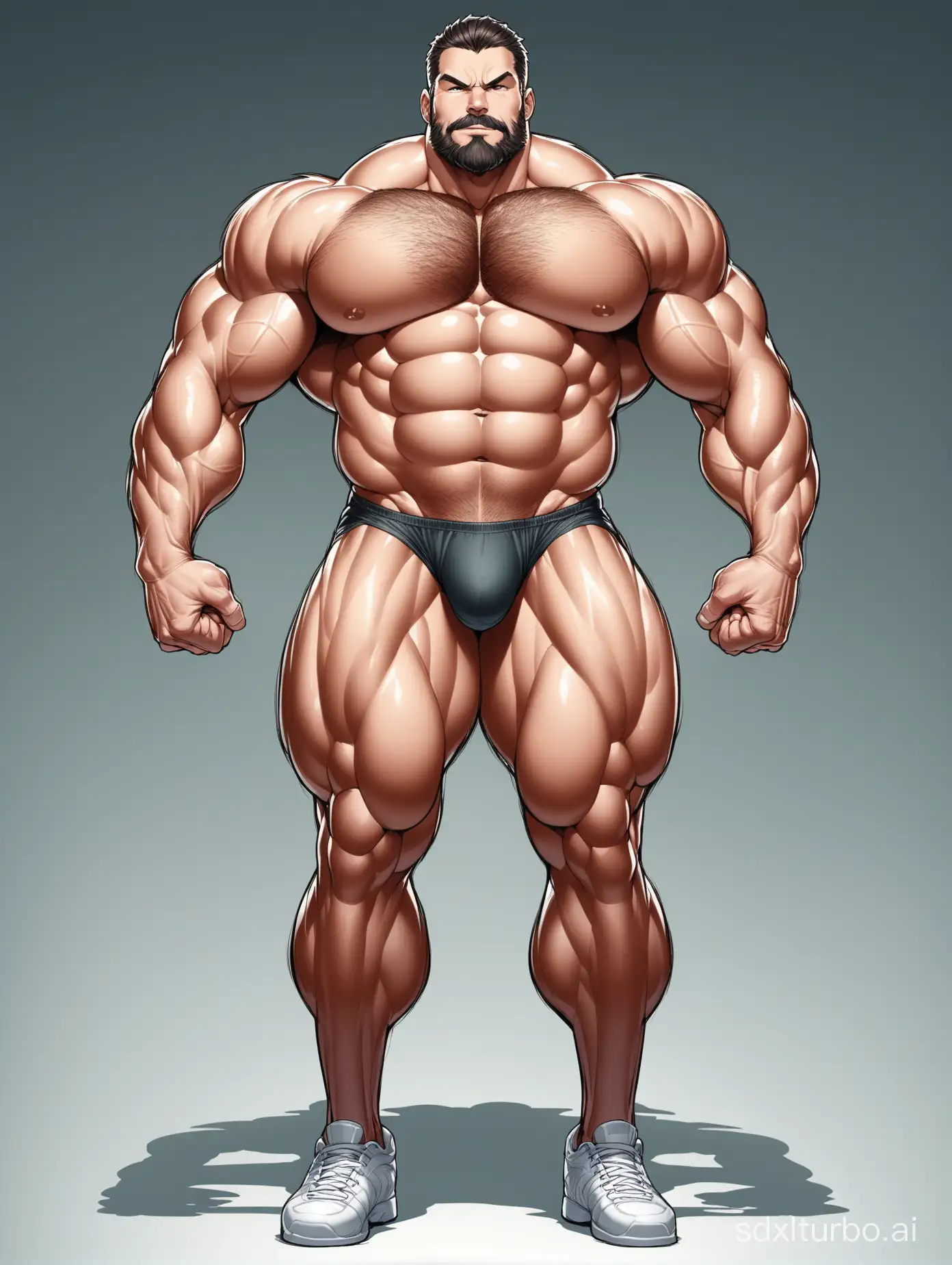 Massive-Muscle-Stud-Showing-Off-Strength-in-Underwear