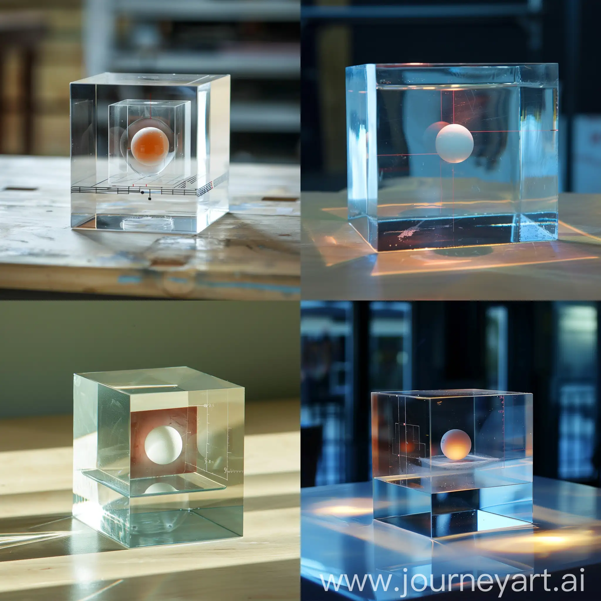 experiment with ping pong ball in a glass cube, where you are measuring x,y,z coordinates of ball inside the glass cube