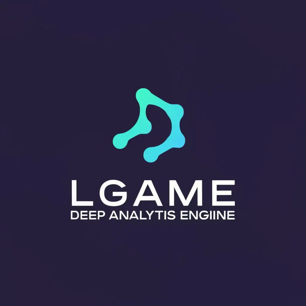 a logo design,with the text "LGame Deep Analytics Engine", main symbol:an engine element that integrates the letter "L", utilizing a dominant tech blue color, and embodying a sense of technology.,Minimalistic,be used in Technology industry,clear background