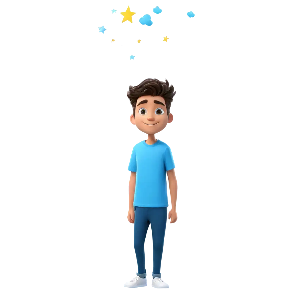 Vibrant Blue Sky TShirt Cartoon PNG Perfect for Online Avatars and ...