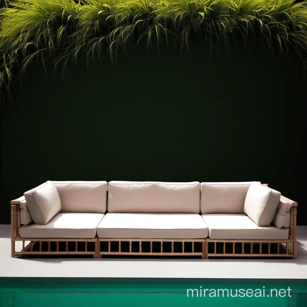 Relaxing Outdoor Seating Sofa with Cushions and Coffee Table