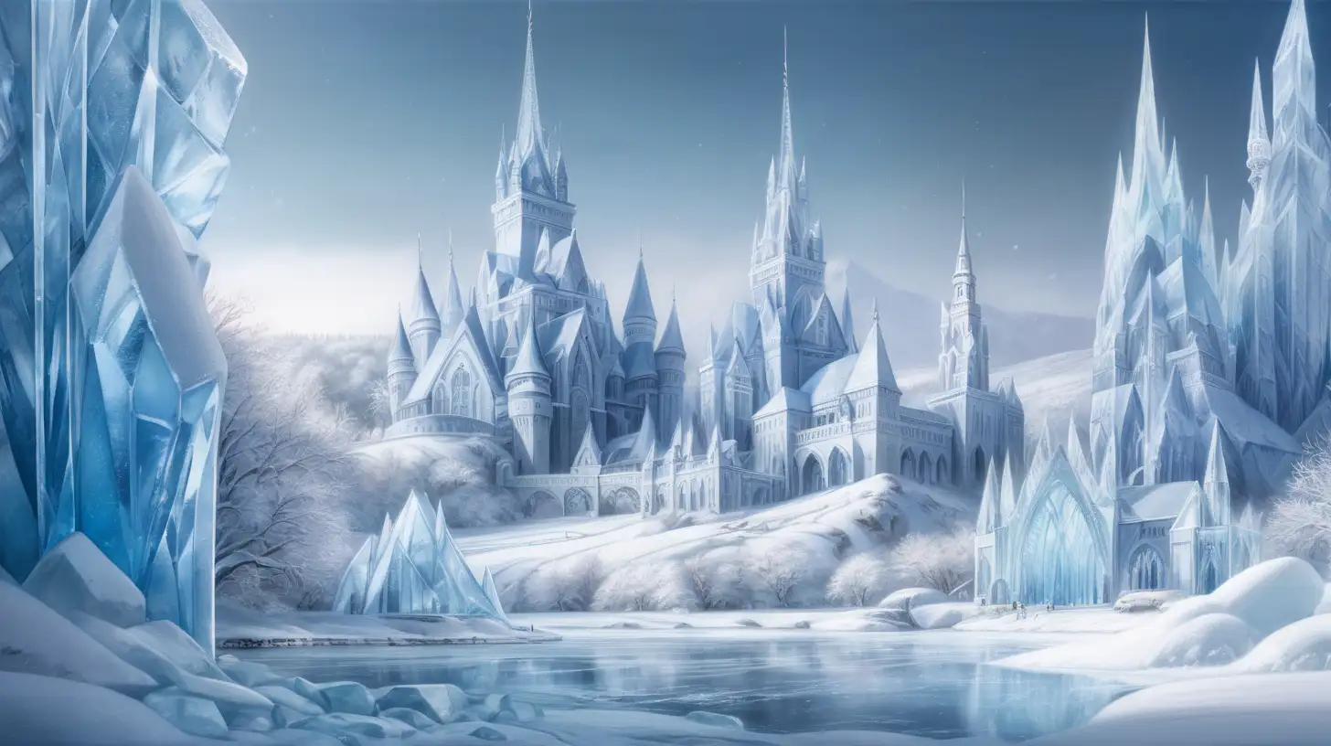 Elegant Frozen Landscape with Crystallike Structures