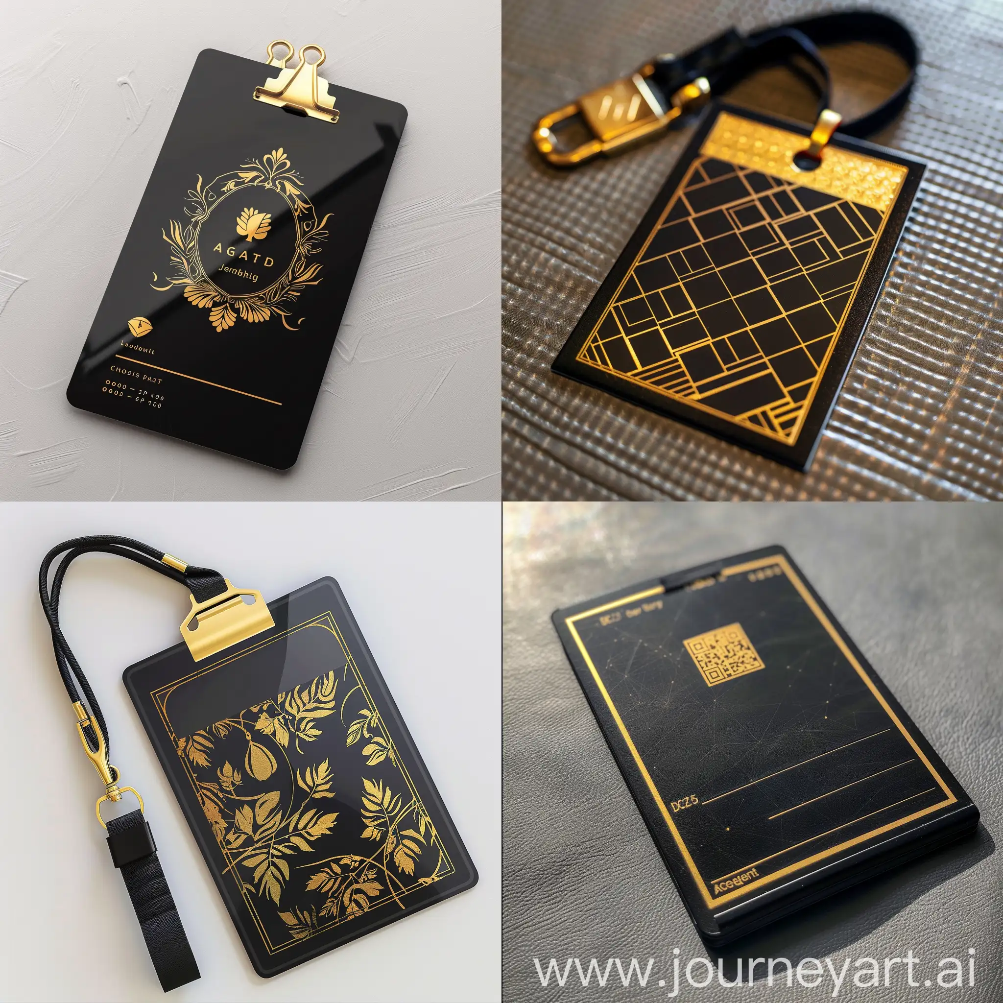 ID card,black and gold