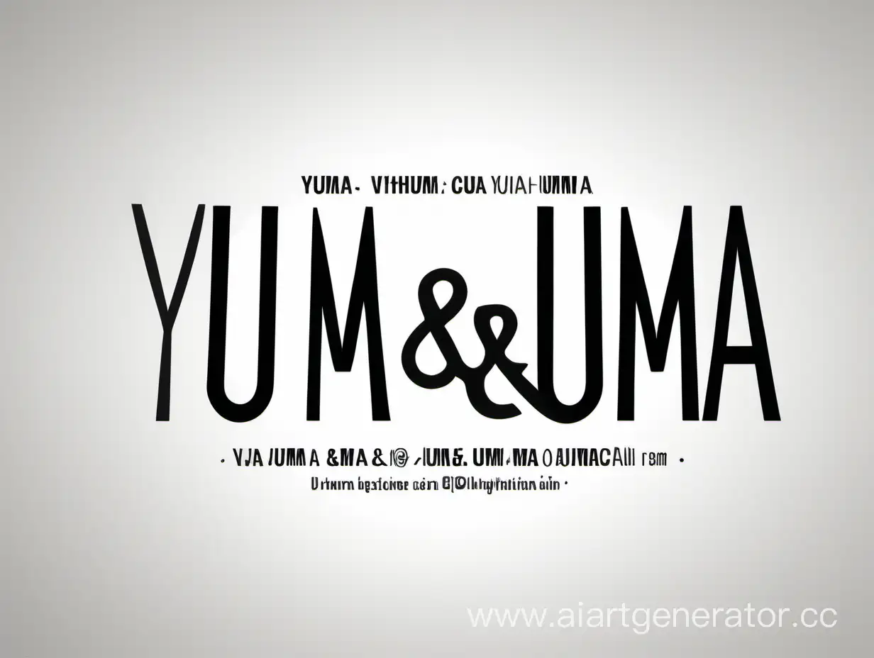 баннер для вк с надписью YUMA&UMA черной шрифтом на белом фоне