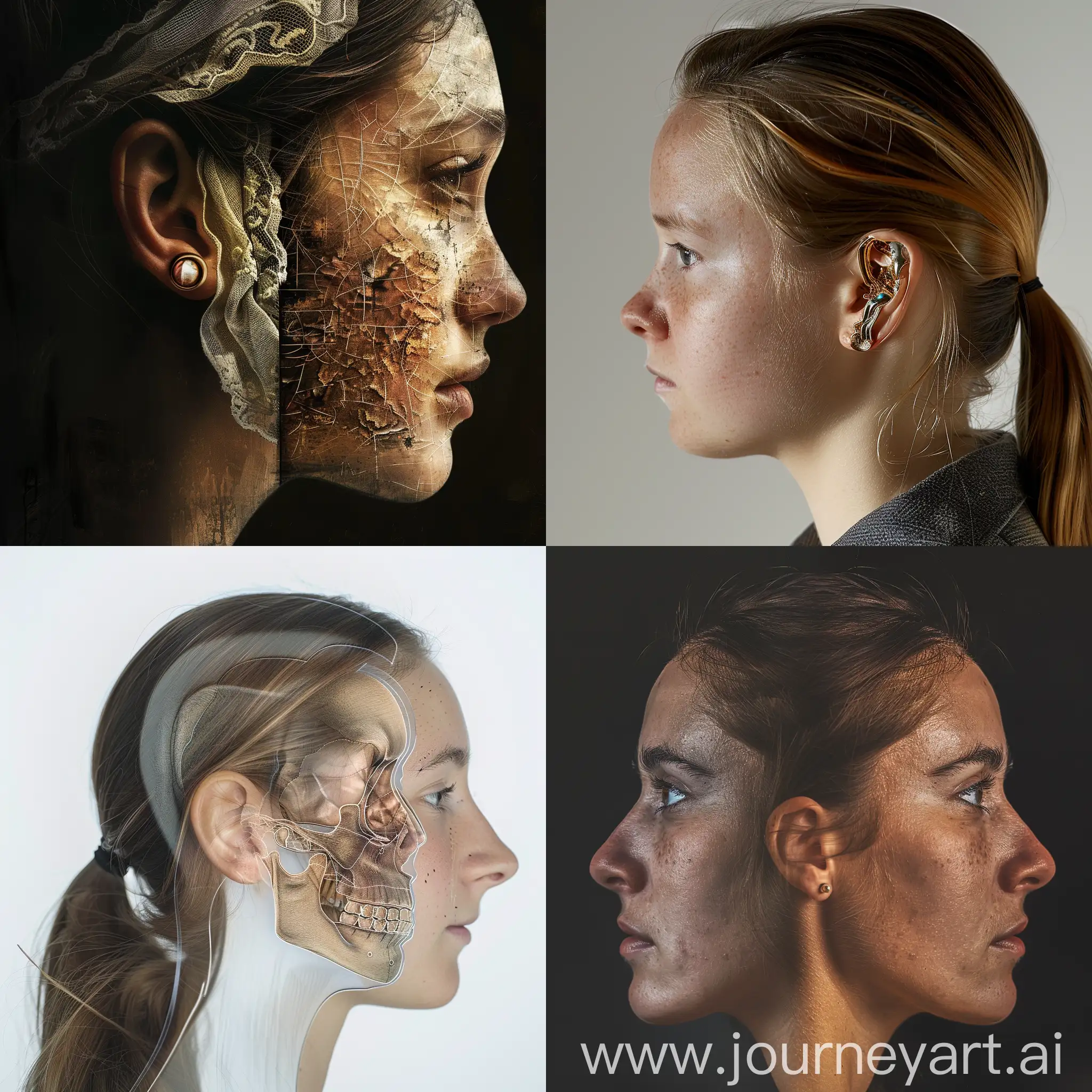 Detailed-Profile-Portrait-of-European-and-American-Women-with-Exposed-Ear