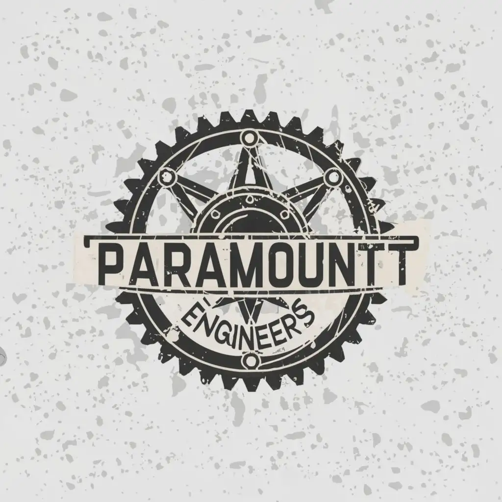logo, Industrial wheel with the text "paramount engineers",  be used in Construction industry