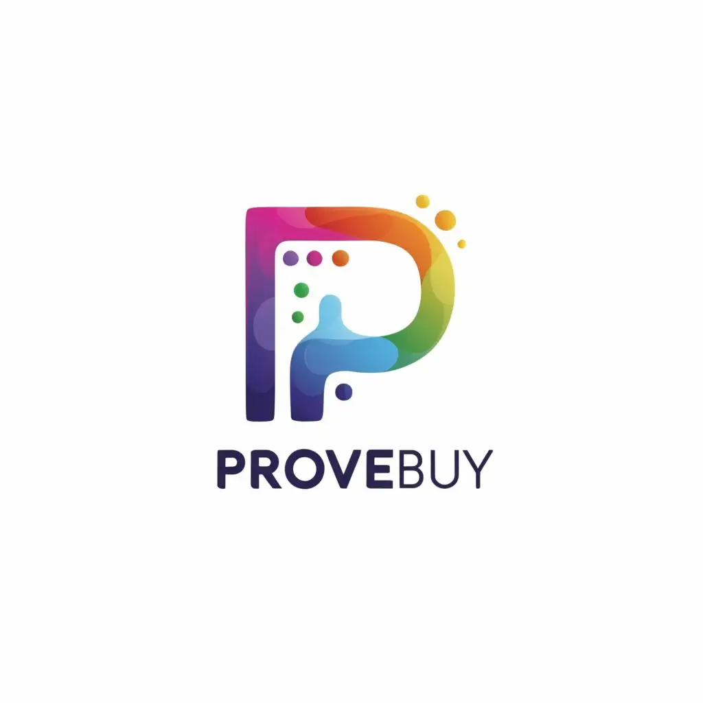 logo, P, with the text "Provebuy", typography, be used in Finance industry