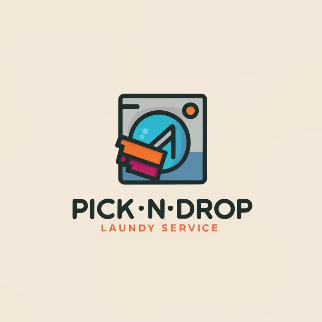 a logo design,with the text "Pick N Drop ", main symbol:Laundry,Moderate,clear background