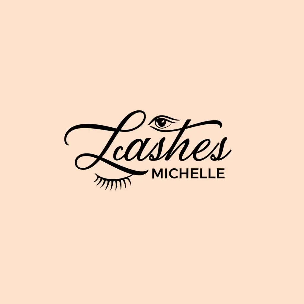 a logo design,with the text "LASHES MICHELLE", main symbol:eyelash,Moderate,clear background