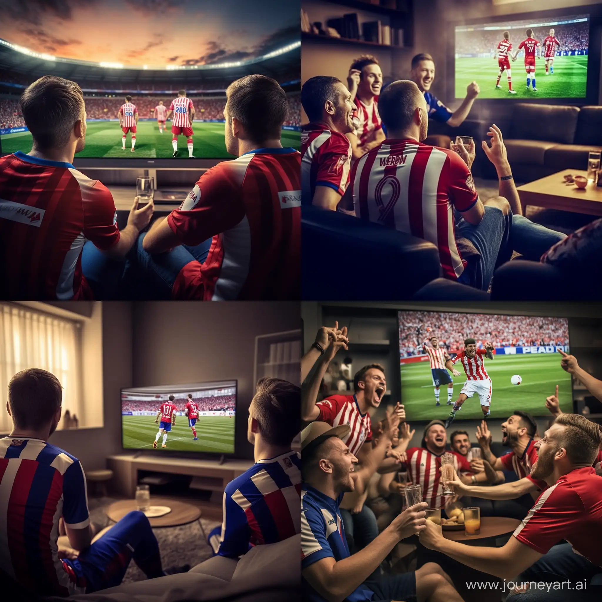 Croatian-Football-Fans-in-Team-Shirts-Watching-Intense-Match