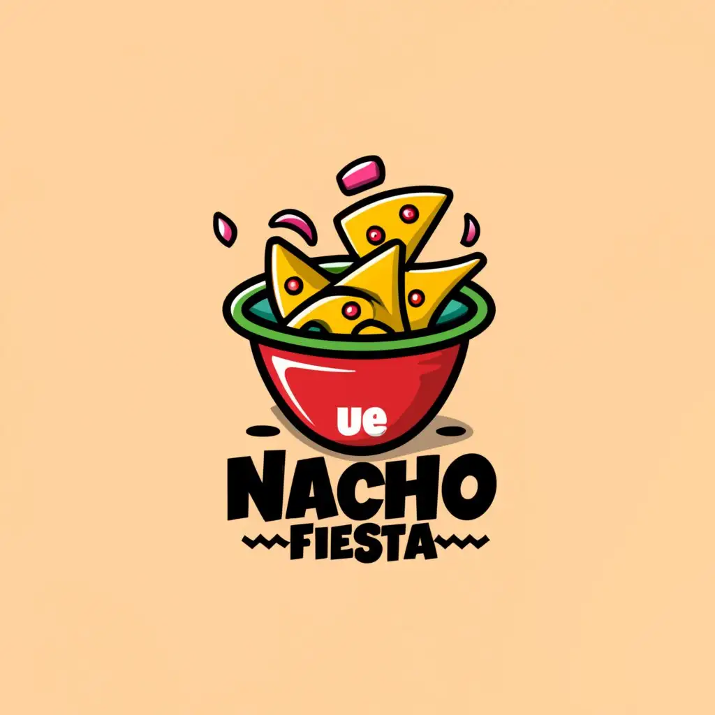 a logo design,with the text 'UE Nacho Fiesta', main symbol:Nacho in a cup,Moderate, be used in Restaurant industry, clear background include UE