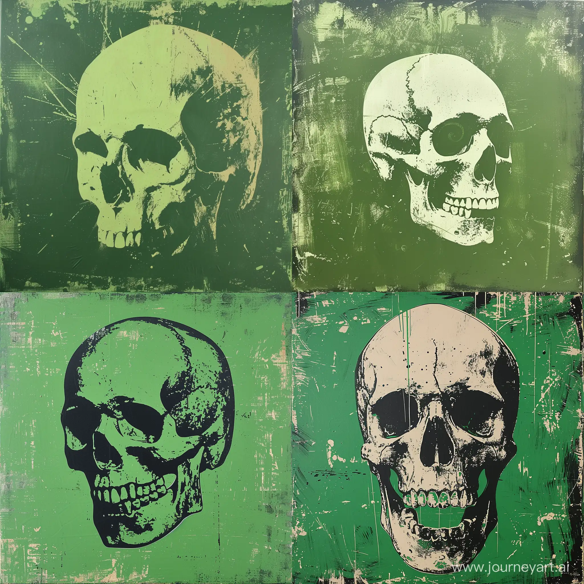 Toxic-Green-Skull-Stencil-Art